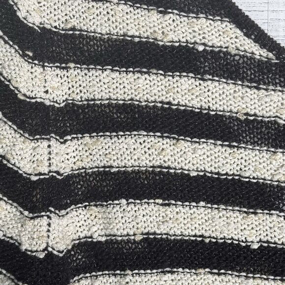 Free People Striped Swing Sweater Dress Black White Tunic Long Sleeve - Picture 4 of 5